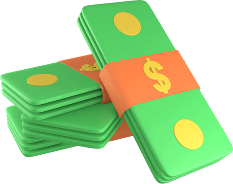 Money Bundle 3D Illustration
