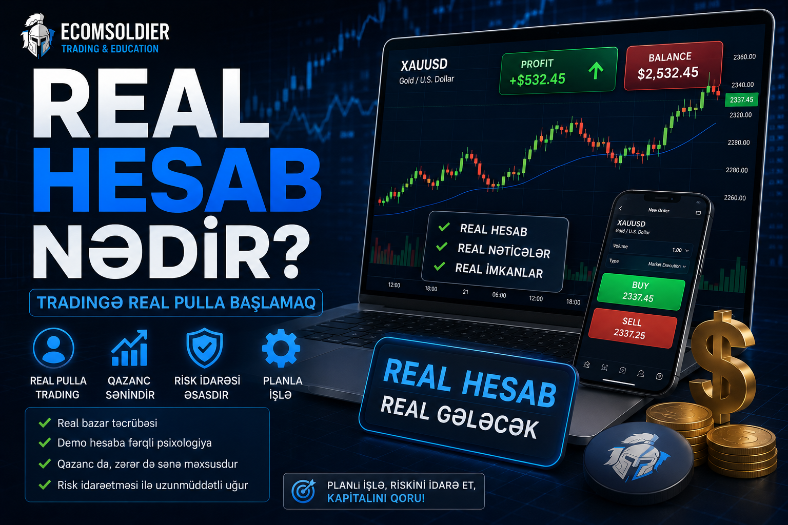 Real Hesab nədir? Tradingə real pulla necə başlamaq olar?